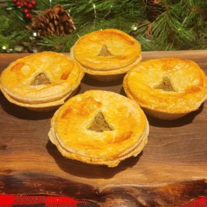 French Canadian Tortieres 5" 6 Pack (individual serving size, made with ground pork, onion & spices)