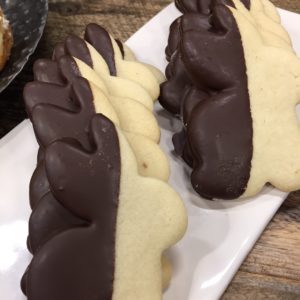 Easter Sugar Cookies (Chocolate dipped) Dozen (Easter shapes, dipped in molten chocolate)