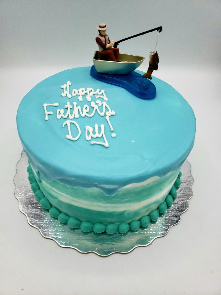 Father's Day Fishing Theme Cake (serves 6-8, vanilla cake, butter
