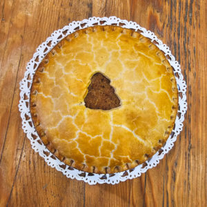 8" Tortiere (traditional French Canadian meat pie made with ground pork, onion, fresh rosemary & spices, serves 6)