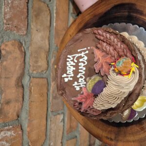 Cornucopia Harvest Cake 6" Serves 4-6 (Chocolate cake, fudge filling, chocolate buttercream icing)